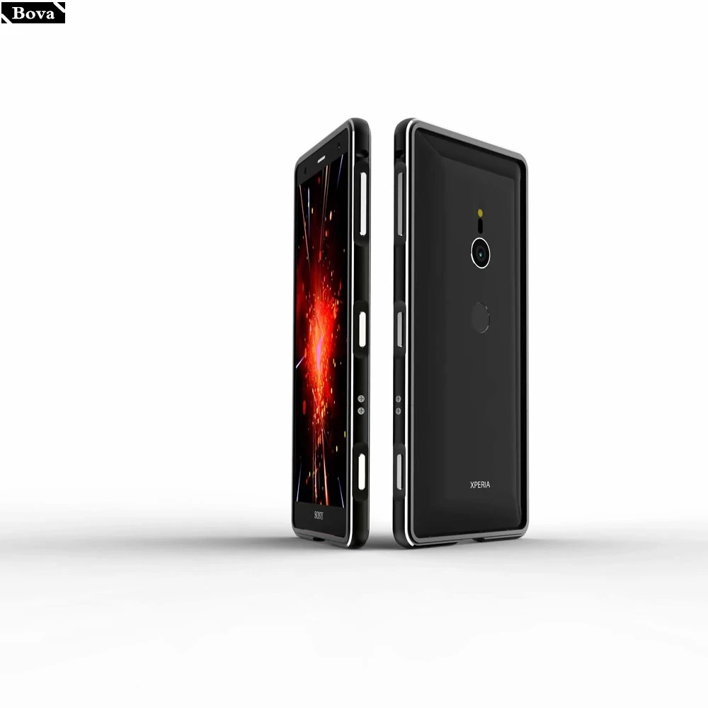 Silver Black Чехол для sony XZ3 роскошный Ультратонкий алюминиевый бампер для sony Xperia XZ3+ 2 пленки(1 передняя+ 1 задняя - Цвет: Silver Black