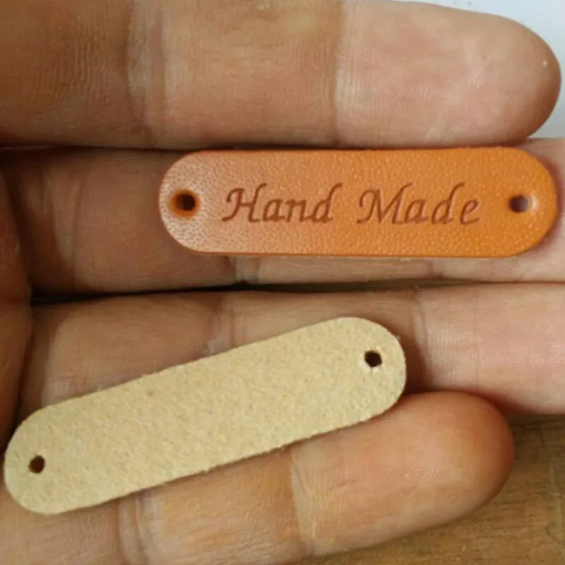 Этикетки ручной работы на английском языке коричневая швейная Этикетка из