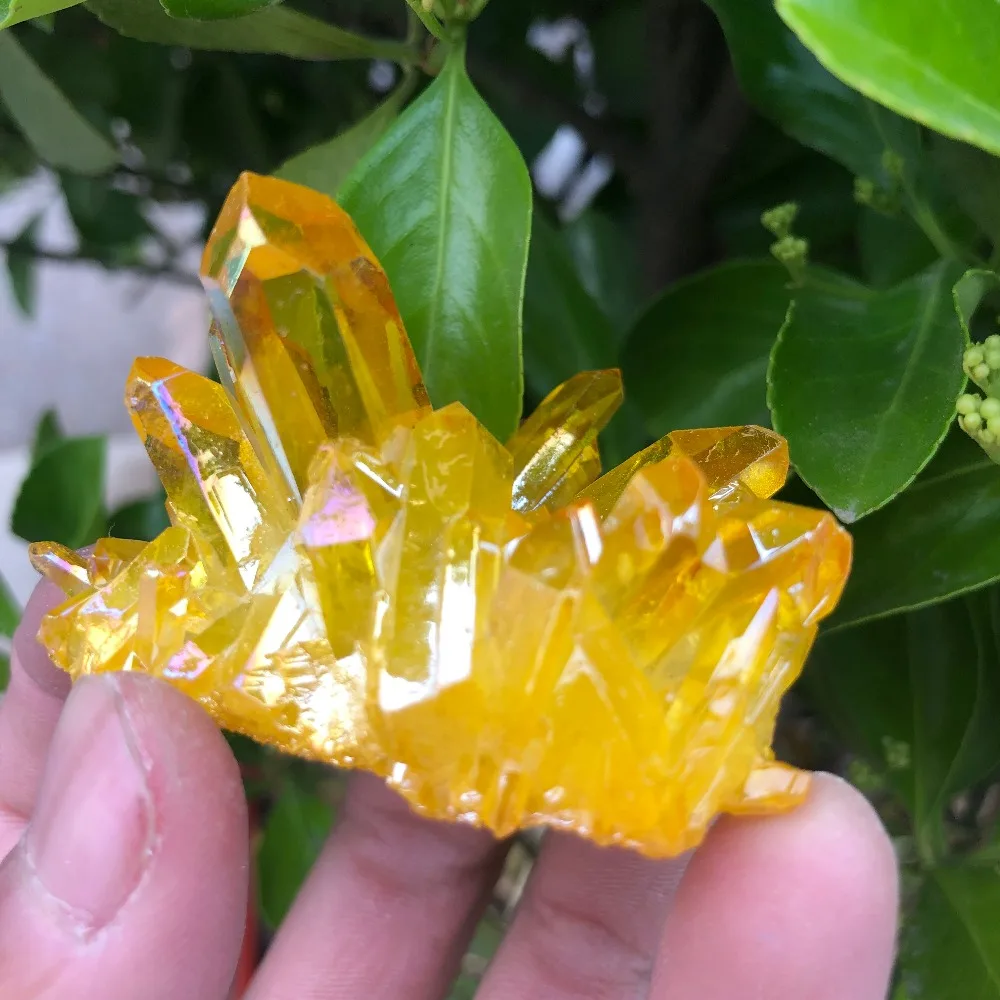 1 шт. orang Aura кварцевый кристалл VUG Титан висмут кремний кластер Радуга|Камни| |