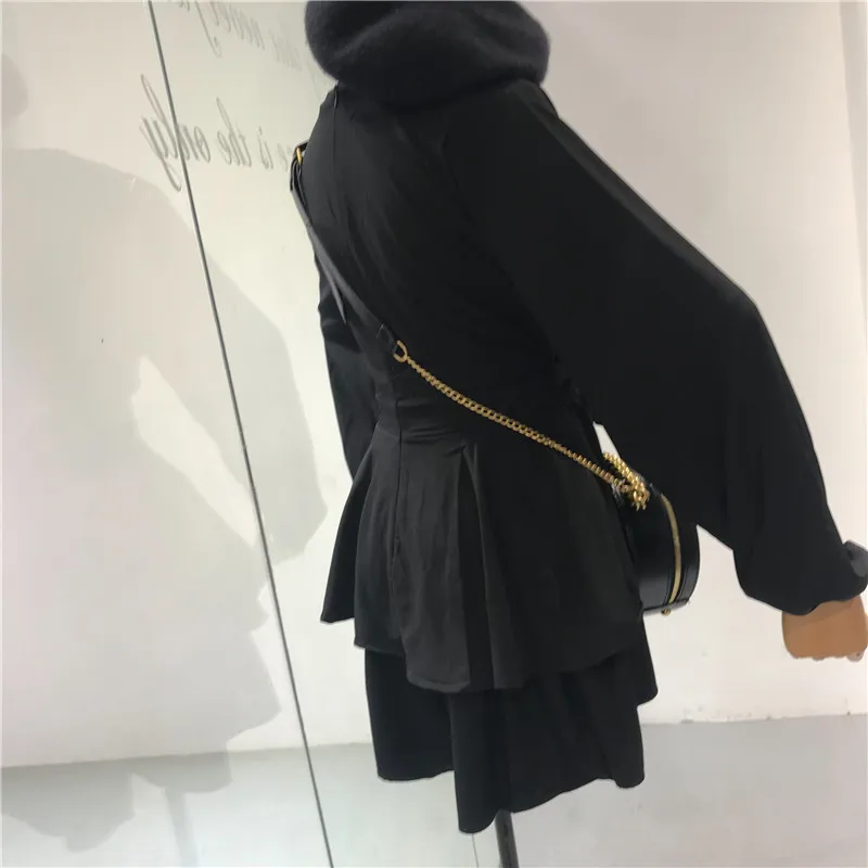 ALPHALMODA Осенний комбинезон с длинными рукавами и поясом-бантом, Одноцветный облегающий женский модный комбинезон с глубоким v-образным вырезом