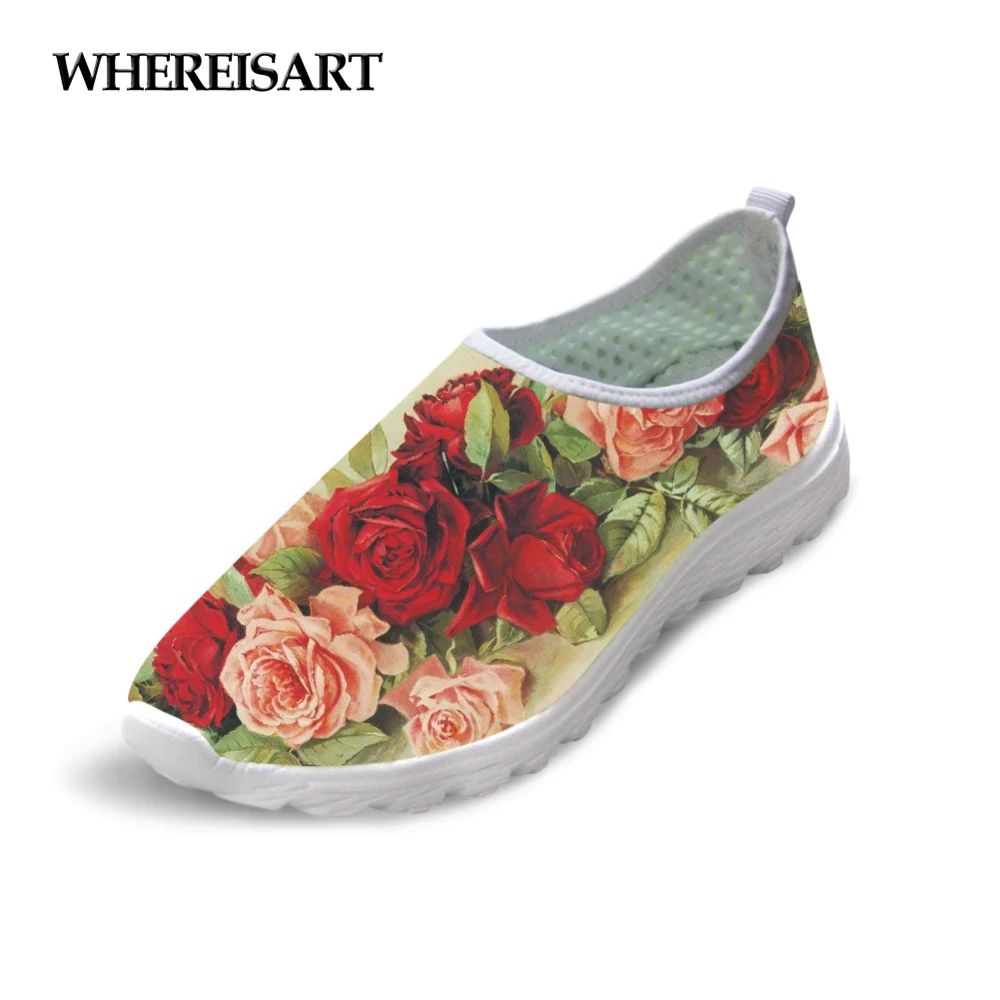 WHEREISART/Женская обувь на плоской подошве в цветочном стиле сезон весна лето