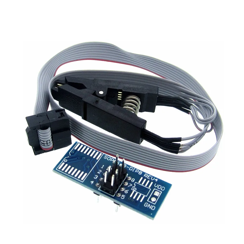 Тестовый зажим CH341A Series EEPROM Flash BIOS USB SOP8 для программирования + 2 адаптера 1 8 в
