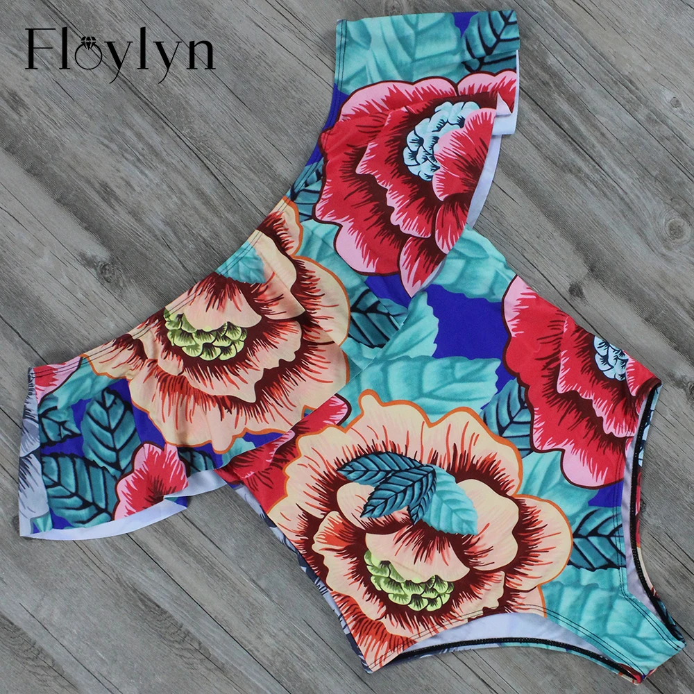 Сексуальный цельный купальник Floylyn 2017 женский боди с принтом монокини винтажный