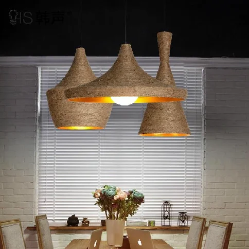 Винтаж свет веревки подвесной светильник для лофта творческой личности