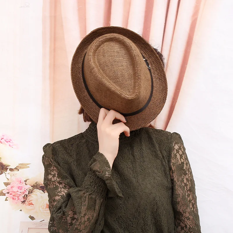 Соломенная шляпа с пряжкой для ремня мужчин и женщин|fedora panama hat|panama fedora hatsfedora |