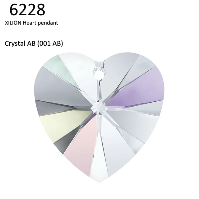 1 шт.) кристалл Swarovski 6228 XILION сердце кулон Стразы бусины для рукоделия ювелирных изделий - Цвет: (001 AB)
