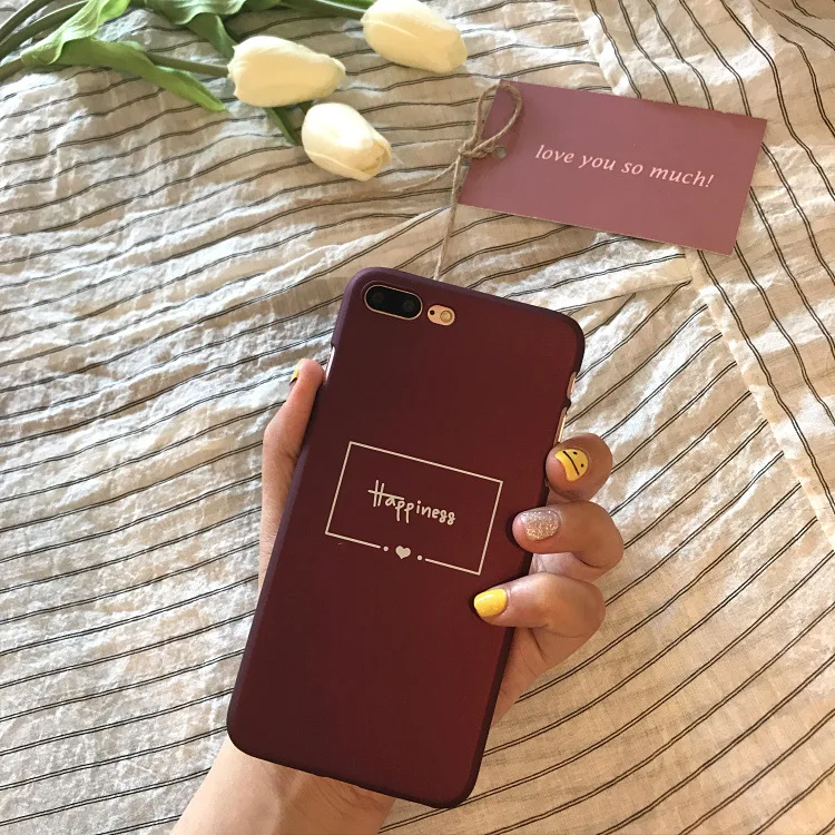 Красный винно-черный Жесткий чехол для телефона Iphone XS Max XR X 6 S 7 8 Plus Happiness Be Cool