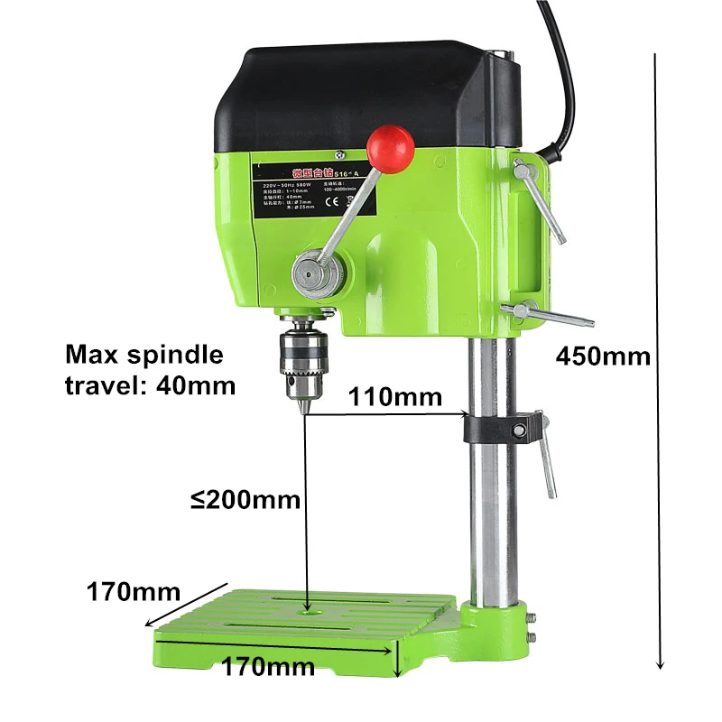 Сверлильный станок 480 Вт сверлильный патрон с переменной скоростью 11000 об/мин 1 10