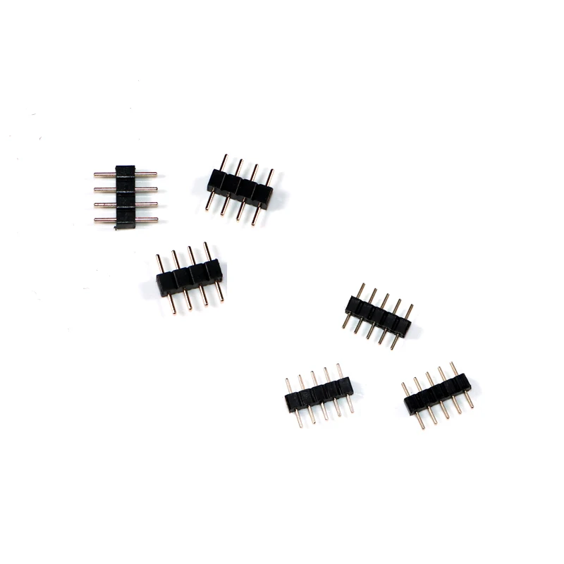 30 шт./лот solderless 4 pin RGB/5 RGBW клеммы иголки мужской тип Двойная маленькая часть 3528 5050