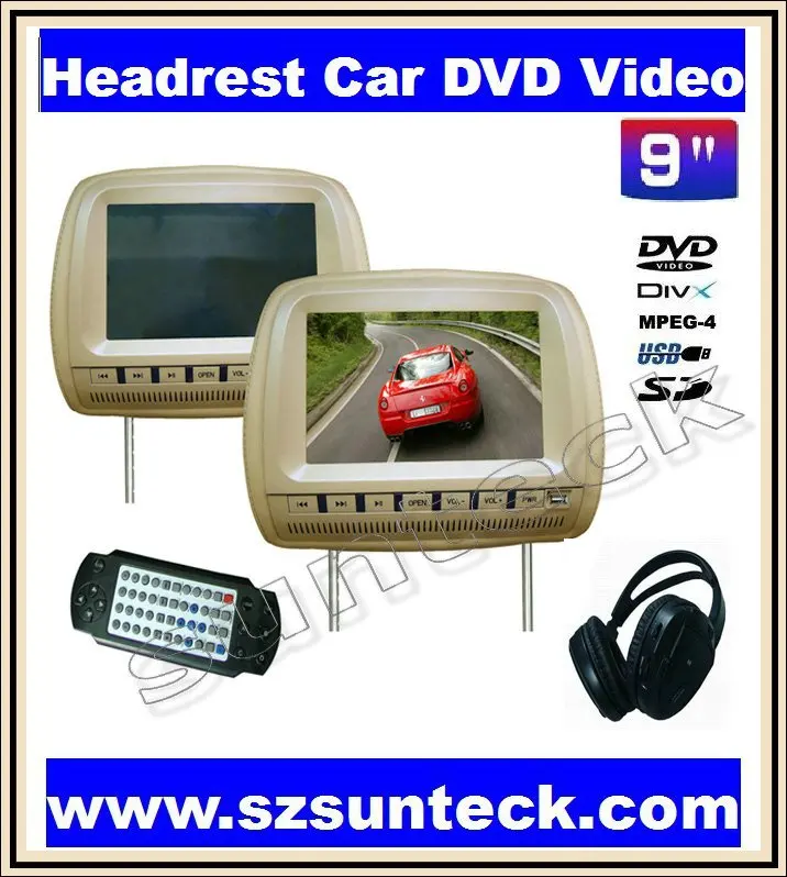Бесплатная доставка-для 1 пары-9-дюймовый автомобильный dvd-проигрыватель на