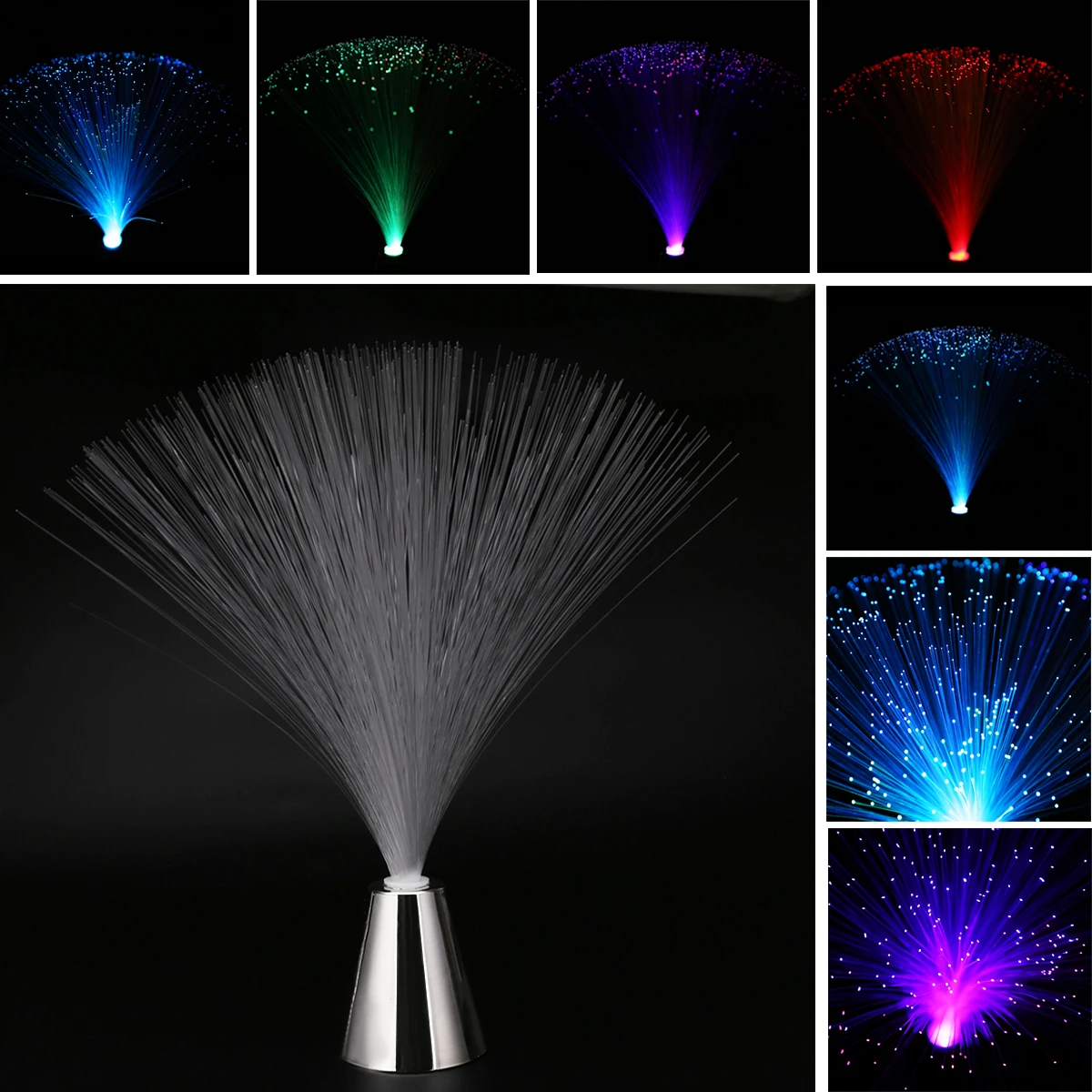 

7Colors Changing Fibre Optic Lamp LED Fibre Optic Flower Light Gentle Raining Light For Home Outdoor Night Romantic Decor