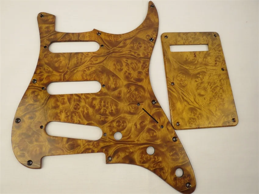 NEW 1SET SSS Pickguard & Backplate & Screws bird's eye wood for FD ST Style Guitar