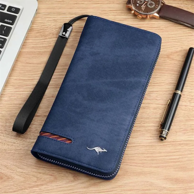 2021 Scrub Men Retro Zipper Long Wallets Leather Card Holders Hand Cluth Bag Coin Purse Carteras Wallet Luxury Brand | Багаж и сумки
