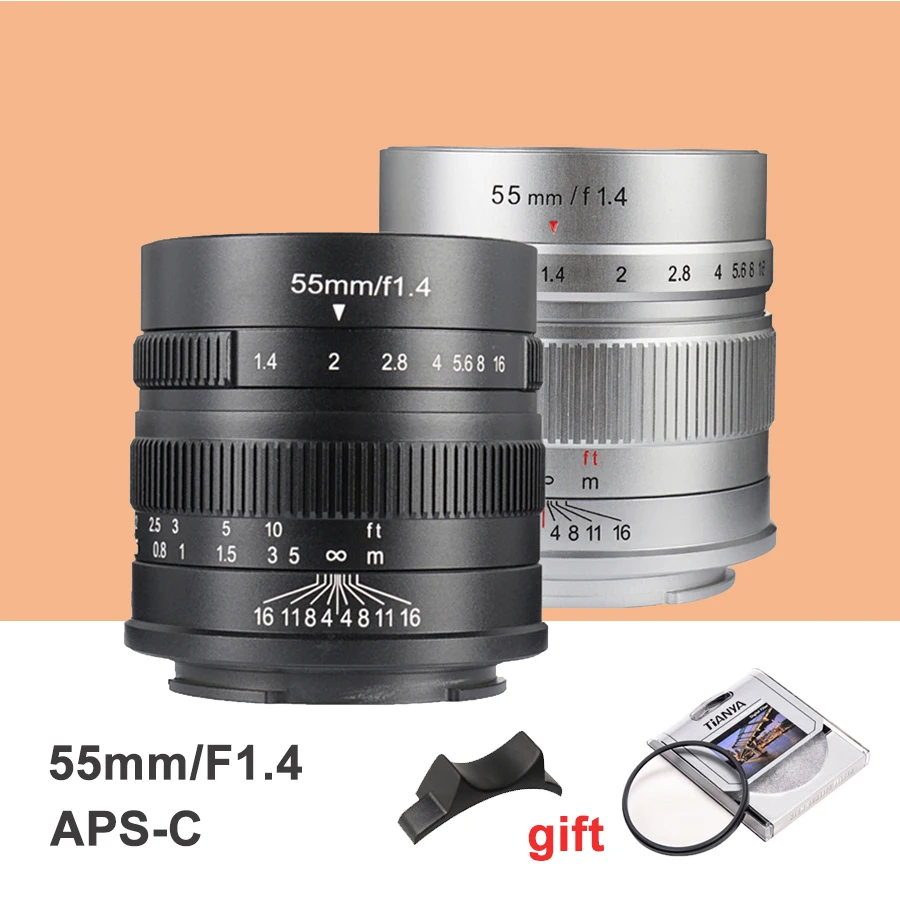 7artisans 55 мм F1.4 портрет ручная фокусировка Камера объектив APS C для Canon EOS M Fuji Sony Olympus