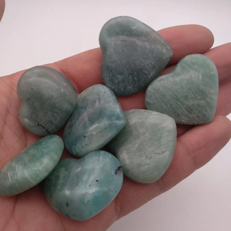 10 шт. резной Амазонит FELDSPAR в виде сердца Бразилия | Дом и сад