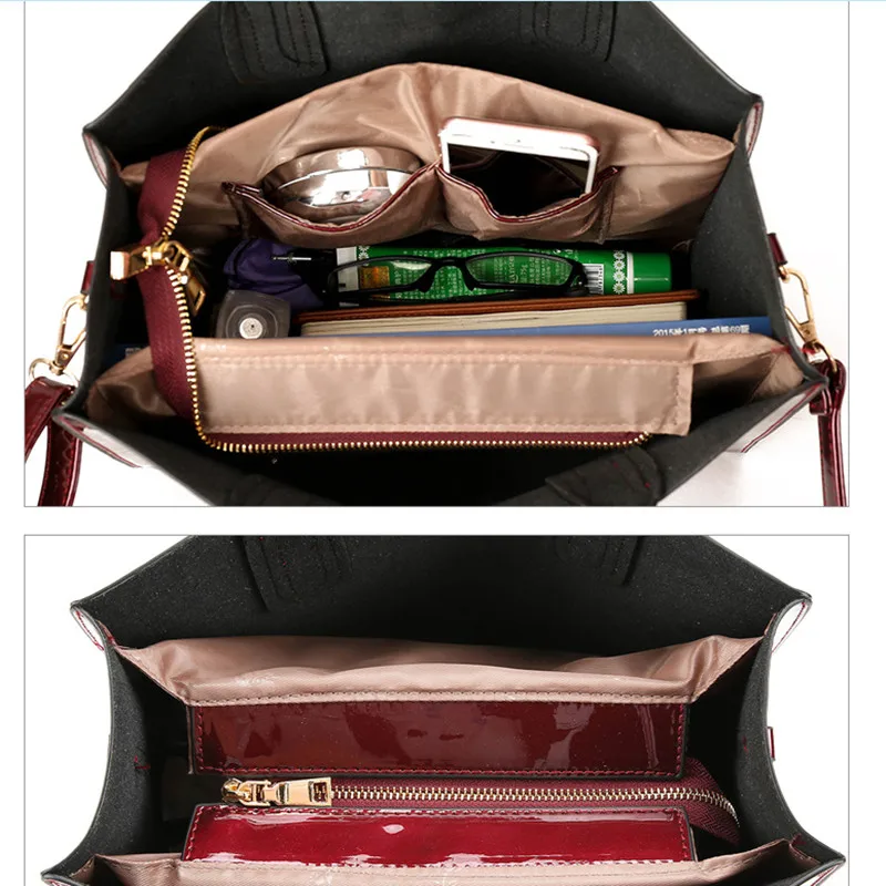 2018 Элитный бренд Лакированная кожа Для женщин сумка женская через плечо плеча
