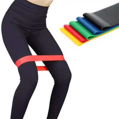 

2019 New Yoga Belts Resistance Band Loop Set of 5 Exercise Workout Cross Fitness Yoga Booty Band