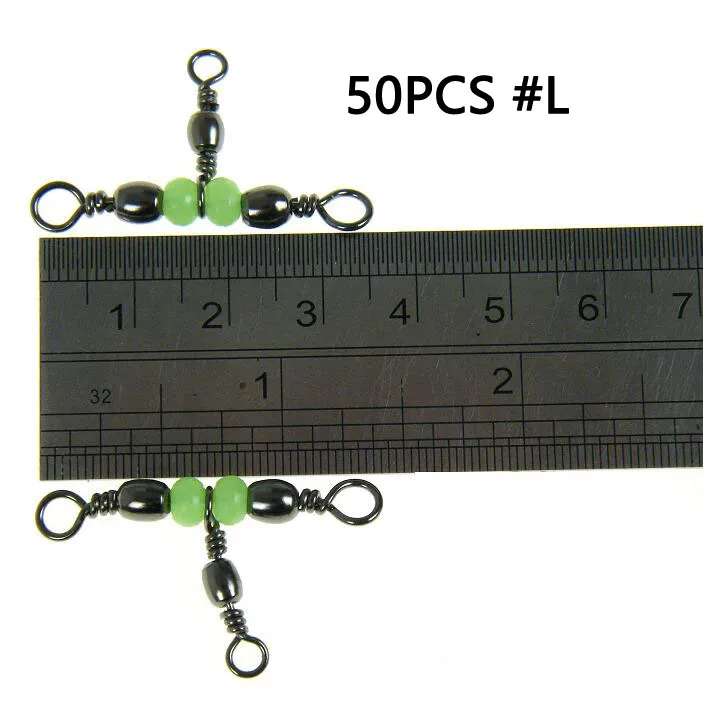 10pcs size L 10 шт./партия# L 5X7# S 12X14 Трехходовой рыболовный Вертлюг 3-х полосная T-поворот Вертлюги большой маленький бас рыболовные снасти аксессуары - Цвет: 10pcs size L