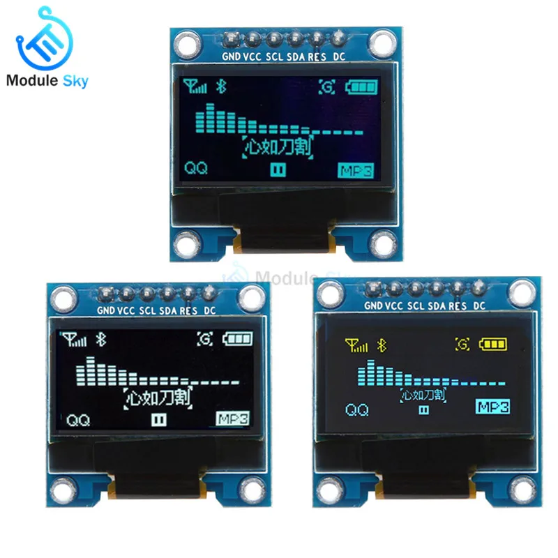 0 96 дюймовый 6Pin 12864 SPI IIC I2C OLED желтый синий/белый/синий ЖК дисплей модуль ''для