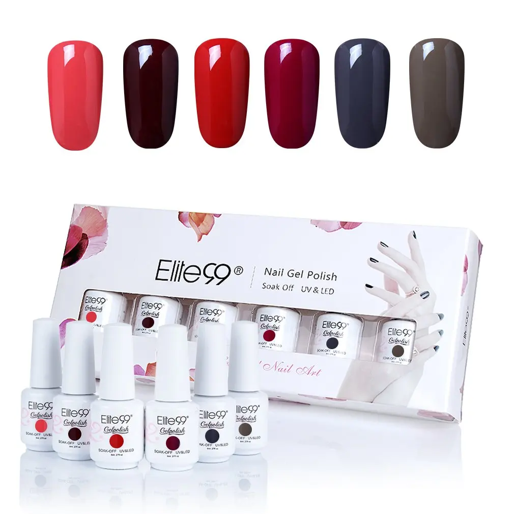 003 Elite99 6 шт./лот гель лак с подарочной коробкой дизайн ногтей Vernis Полупостоянный УФ-гель для ногтей маникюр гель лак - Цвет: 003