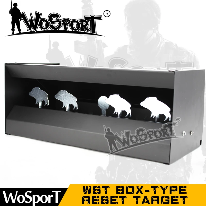 

WOSPORT WST Box-type Reset Shooting Target Linkage Metal Spinner Outdoor Indoor Durable Harmless Steel Archery Airsoft Gun
