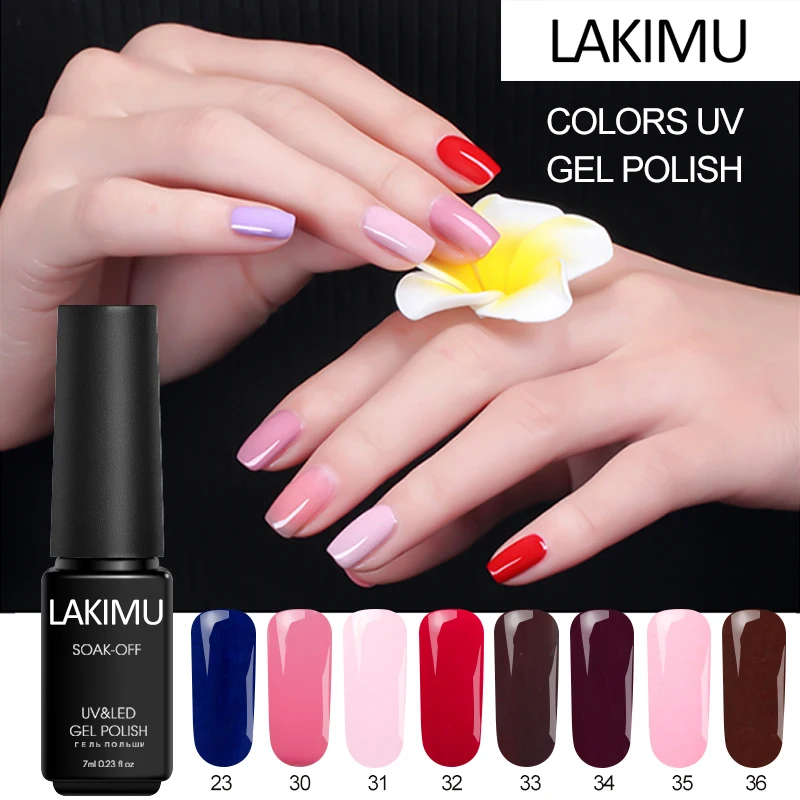 Lakimu полуперманентный акриловый Гель лак Lucky 24 цвета 7 мл чистый для ногтей