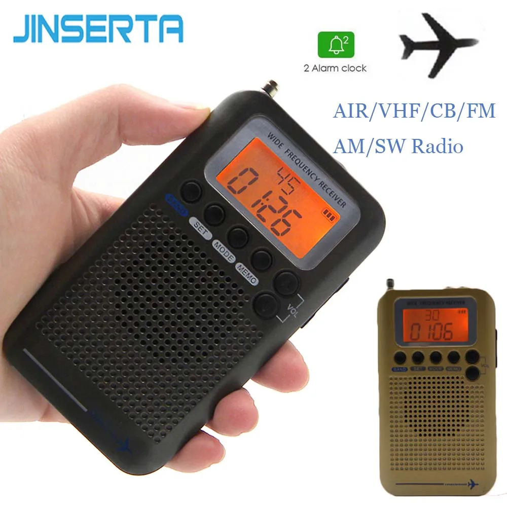 Самолет Полнодиапазонный VHF радио портативный FM AM SW радио VHF CB 30-223 МГц 25-28 МГц Air 118-138 МГц с двойным будильником