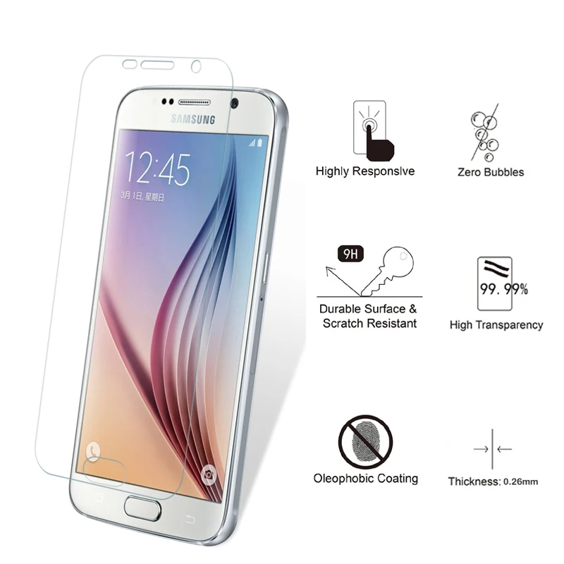 2 шт. стекло для Samsung Galaxy S2S3MINIS4 высокая прозрачная Защита экрана NOTE 2345 S5S6 S7