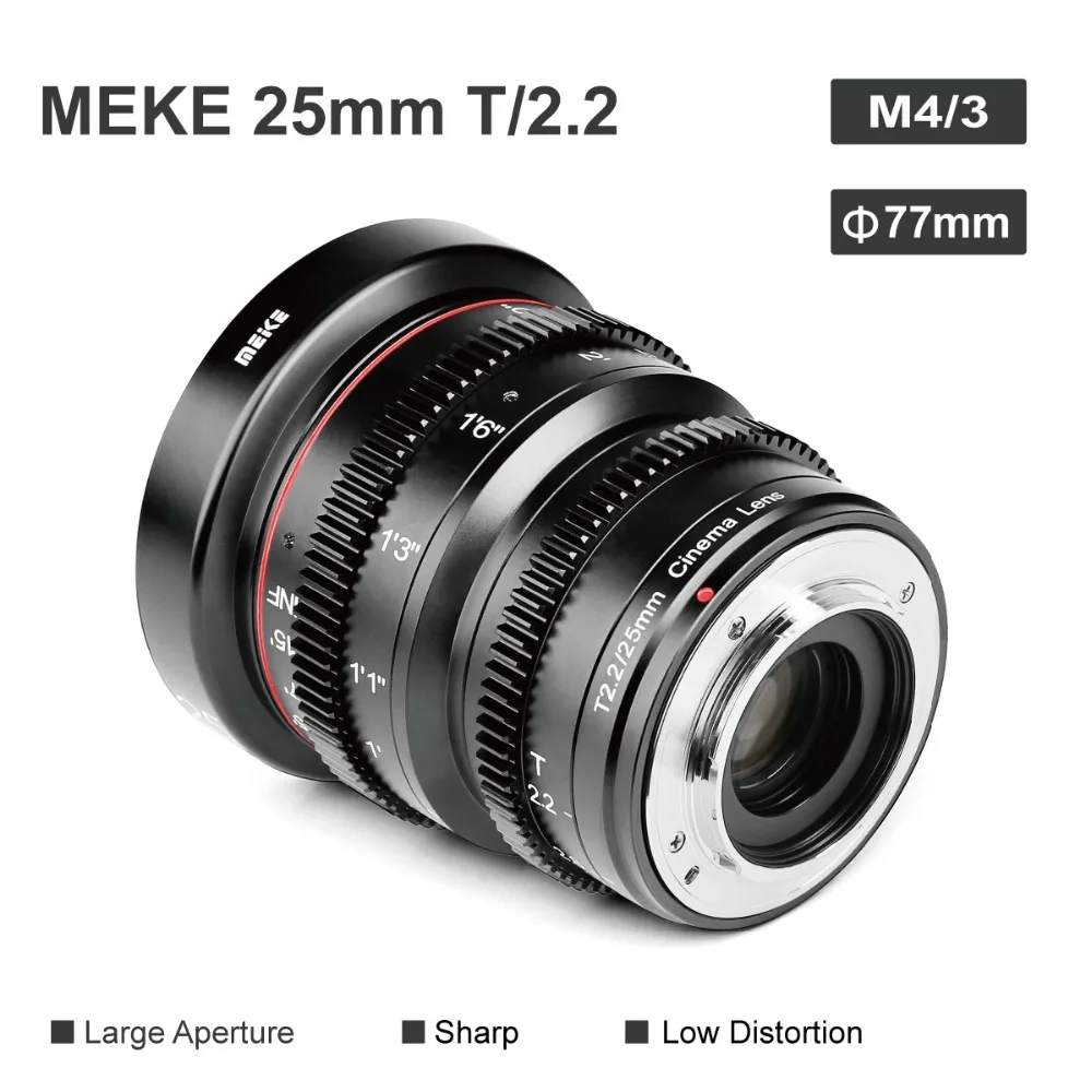Meike 25 мм T2.2 Большая диафрагма ручной фокус Prime Cine Lens для Olympus Panasonic M43/для Fujifilm X