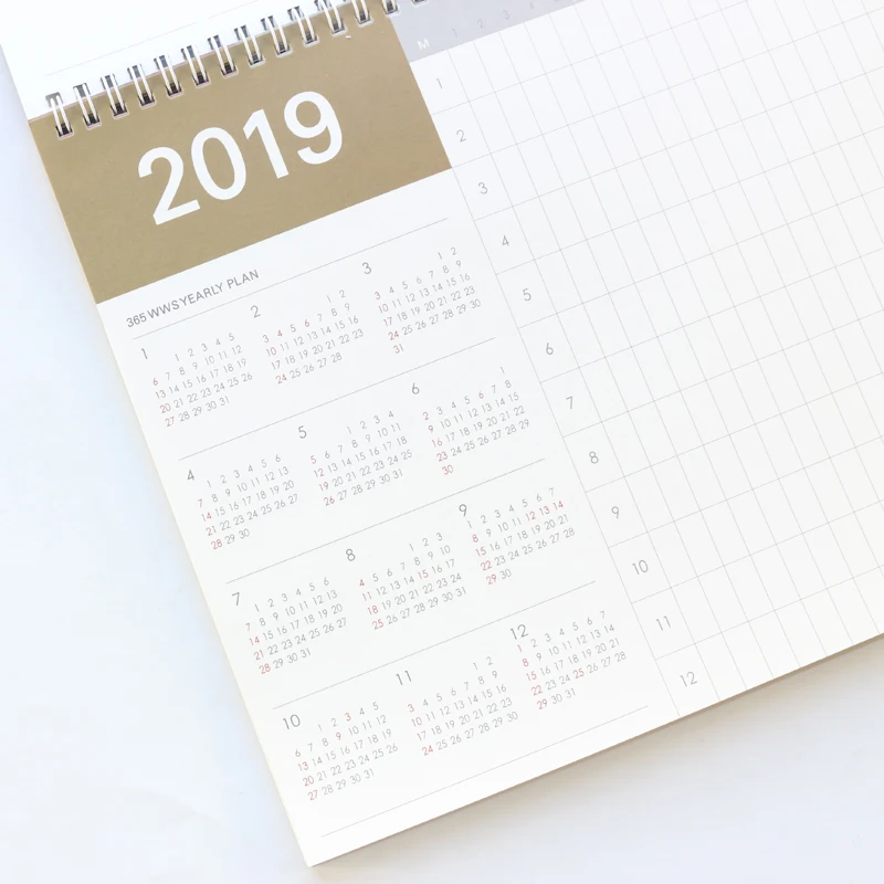 Domikee 2019 год офисный школьный стол календарь блокнот для планирования А4 большой