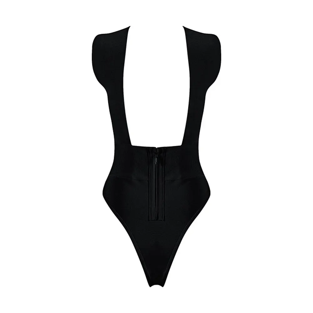 

white hollow out cross neck 2017 sexy women's newest style rayon bandage bodysuits