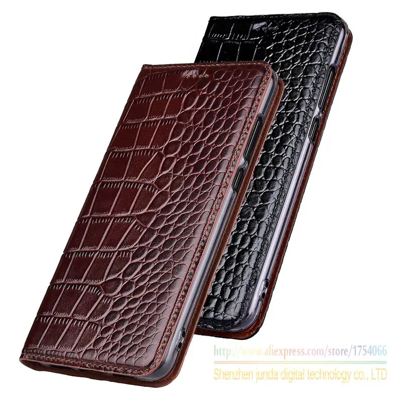 Натуральная кожа крокодила зерна Стенд флип чехол для Samsung Galaxy A6 Plus 2018 роскошные