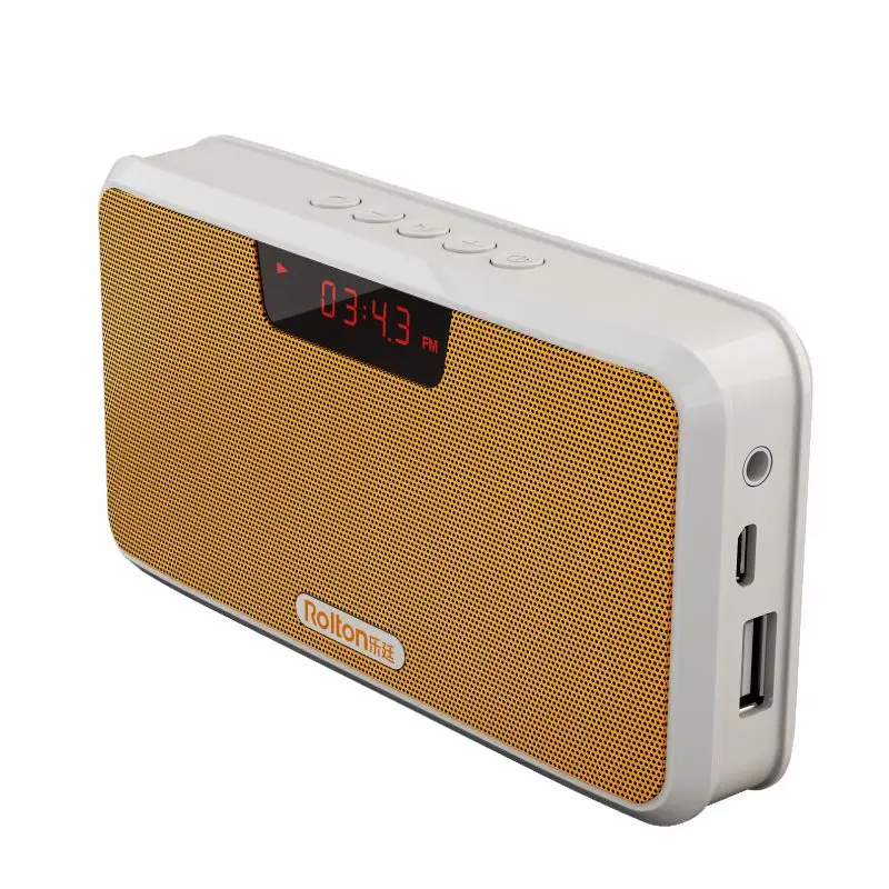 Rolton power Bank, Bluetooth, портативный динамик, поддержка TF карты, воспроизведение Mp3, Hands-Free, телефон, fm-радио и запись, светодиодный экран - Цвет: Yellow