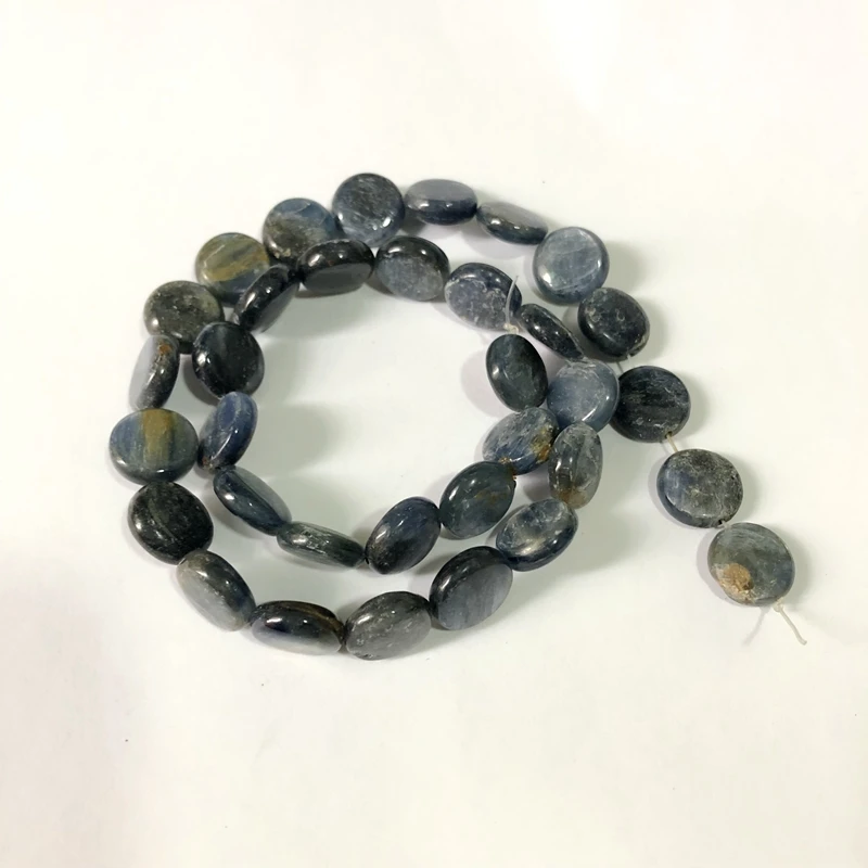 Wholesale1string Natural Kyanite 12mm Round Coin Beads Loose Gem Stone For jewelry 15.5&quot | Украшения и аксессуары