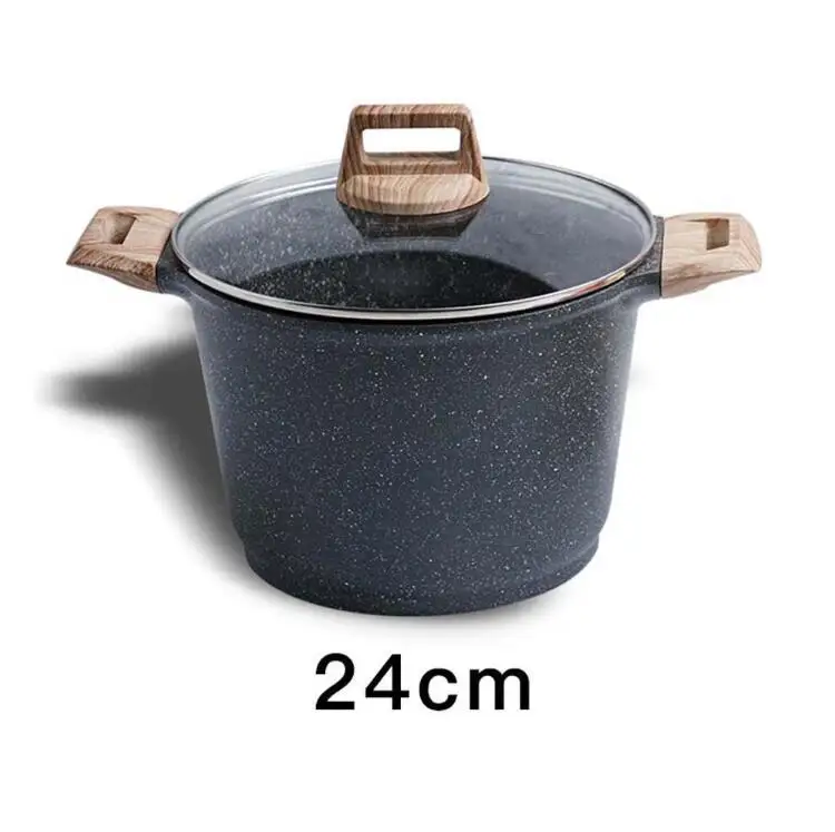 24 cm Суповый горшок антипригарный отпариватель Ramen Home Simmering Pots большая емкость Broth мультяшная чашка TG205 - Цвет: 24 cm