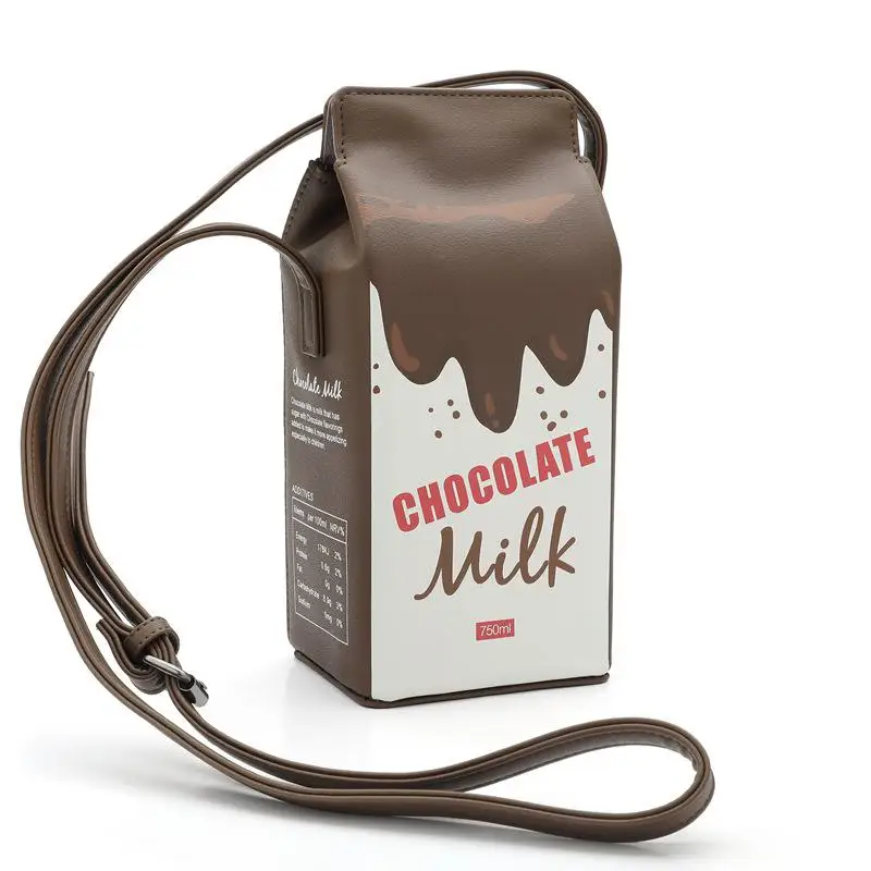 Кофе Unishow женские сумки на плечо с принтом friut milk, мини-кошелек для телефона, маленькие Сумки из искусственной кожи, женская сумка через плечо - Цвет: Кофе