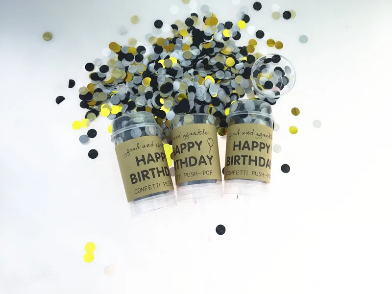 10 шт./упак. многоразовые Happy День рождения пуш-ап конфетти контейнер Poppers на день рождения сюрприз вечерние поставки