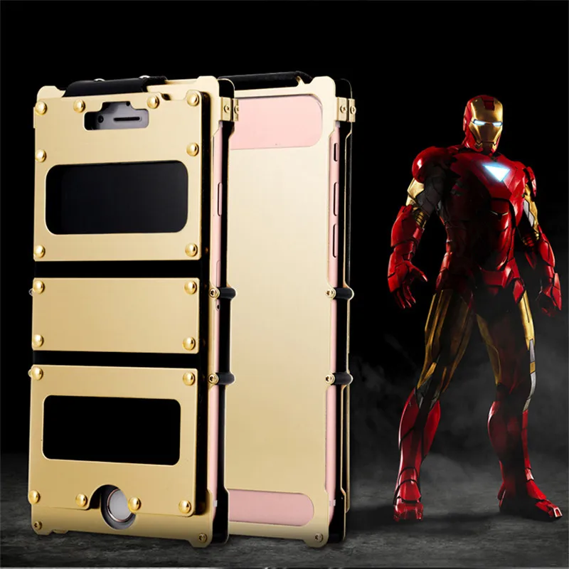 Для Iphone 7 7Plus Armor King противоударный металлический флип чехол с заклепками для