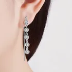 Женские серьги-подвески из серебра 925 пробы, с цирконами