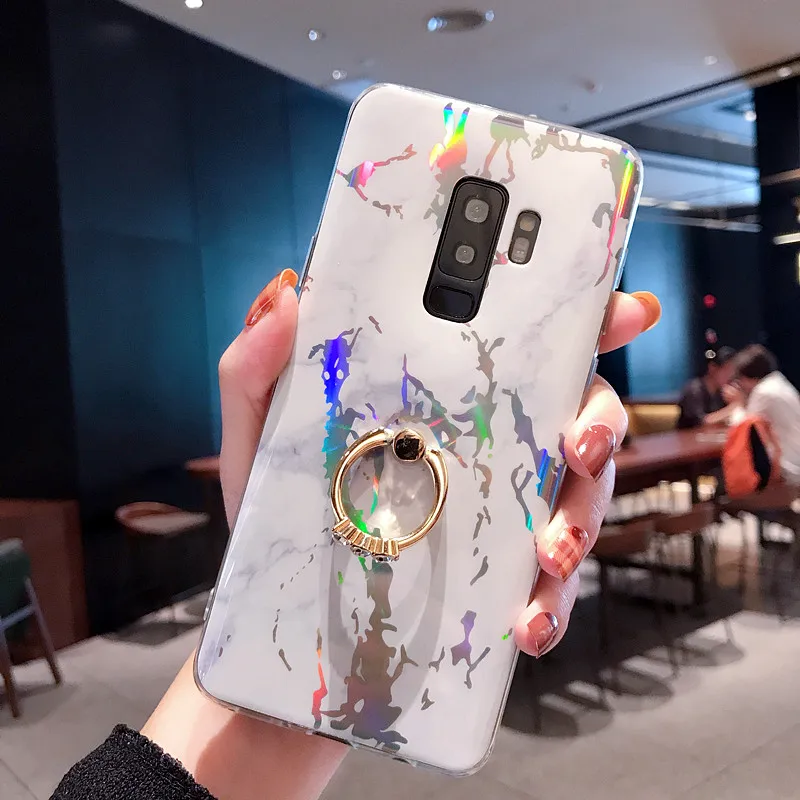 Лазерный чехол Ourpho для samsung S7 8 9 plus разноцветный мраморный 7Edge Note8 Note9 | Мобильные
