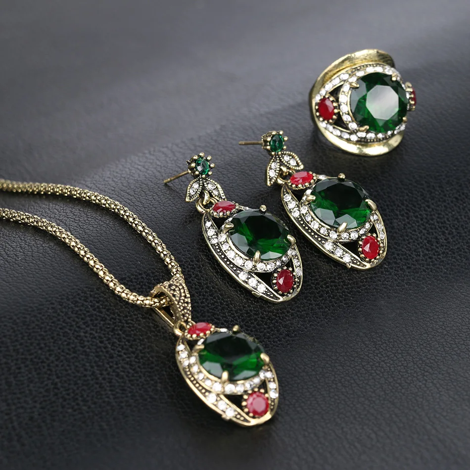 3 шт./лот винтажные турецкие Ювелирные наборы в форме глаз золото кристалл