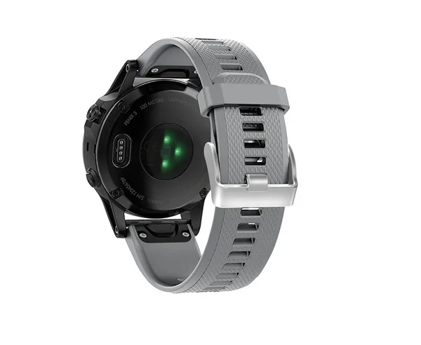 Серый 26 22 20 мм ремешок для часов Garmin Fenix 5X5 5S Plus 3 3 HR Forerunner 935 часы Quick Release силиконовый легкий ремешок на запястье - Цвет: Серый