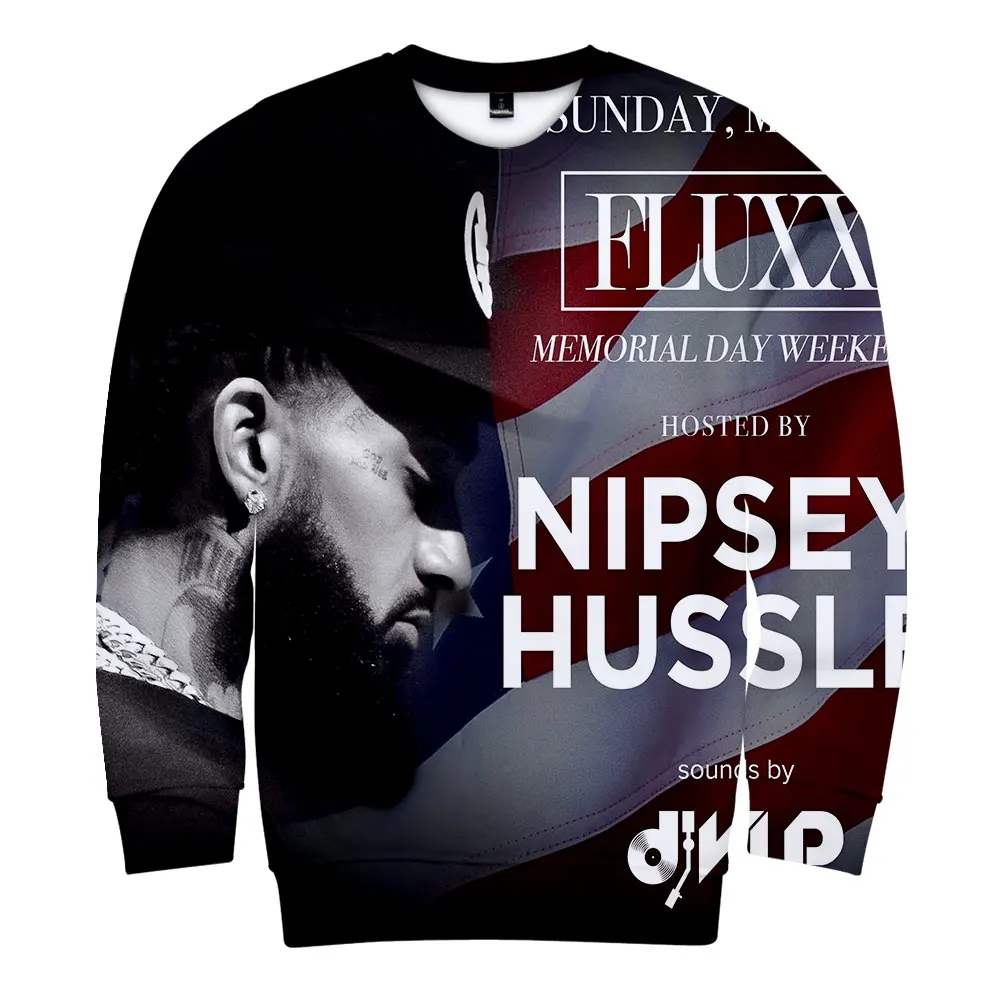 C Rap nipsey hussle альбом 3D уличная Толстовка для женщин/мужчин с круглым вырезом и длинными рукавами из хлопка Harajuku Толстовка с принтом Весенняя Толстовка - Цвет: C