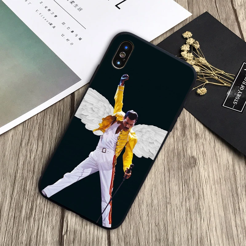Чехол Freddie Mercury Queen band мягкий силиконовый черный чехол для телефона iPhone 6 6plus 7 8plus 5 5S