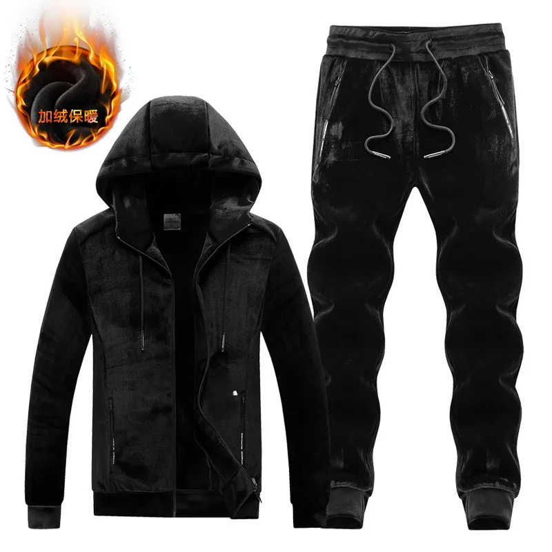 Мужские наружные бархат теплые на зиму осенний/Зимний трикотажный спортивный