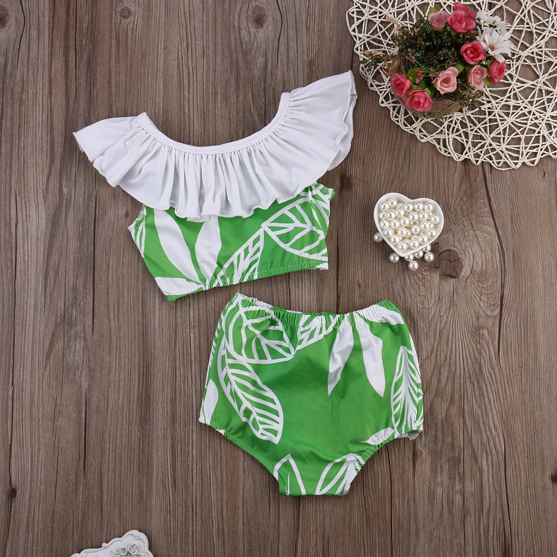 Комплект из двух предметов открытые купальники для маленьких девочек Танкини