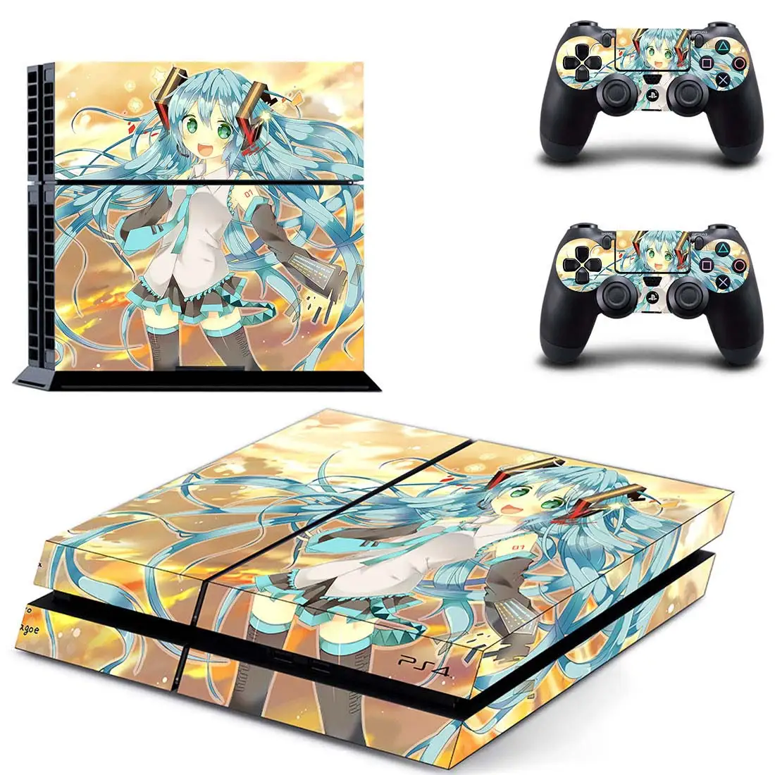 JIAYOLIVE Hatsune Miku Kawaii наклейка для PS4 наклейка для sony Playstation 4 консоль и 2 контроллера Защитная Наклейка