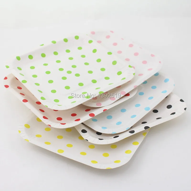 Бесплатная доставка 600 шт полосатая бумага с узором в горошек шеврон тарелки для