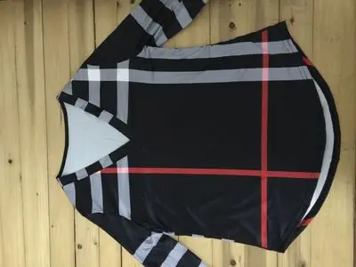 Бесплатная доставка женщин 2017 Осенняя мода Большие размеры плед печати v