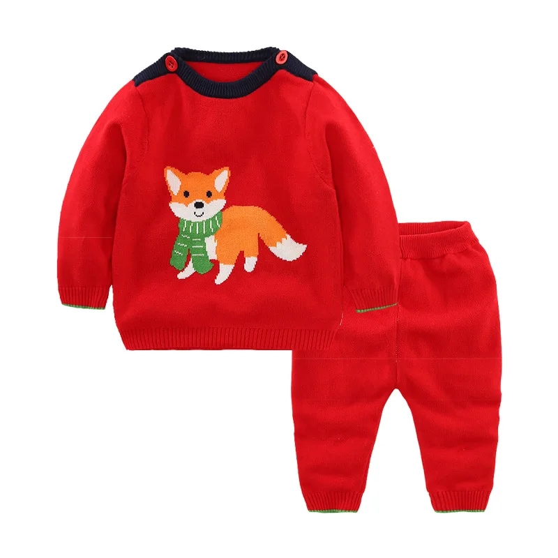 Комплекты для малышей осень 2017 новый брендовый модный дизайн Хлопковый вязаный
